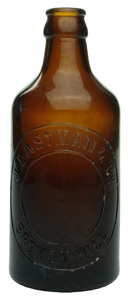 Eastman Broken Hill Amber Glass Ginger Beer Bottle