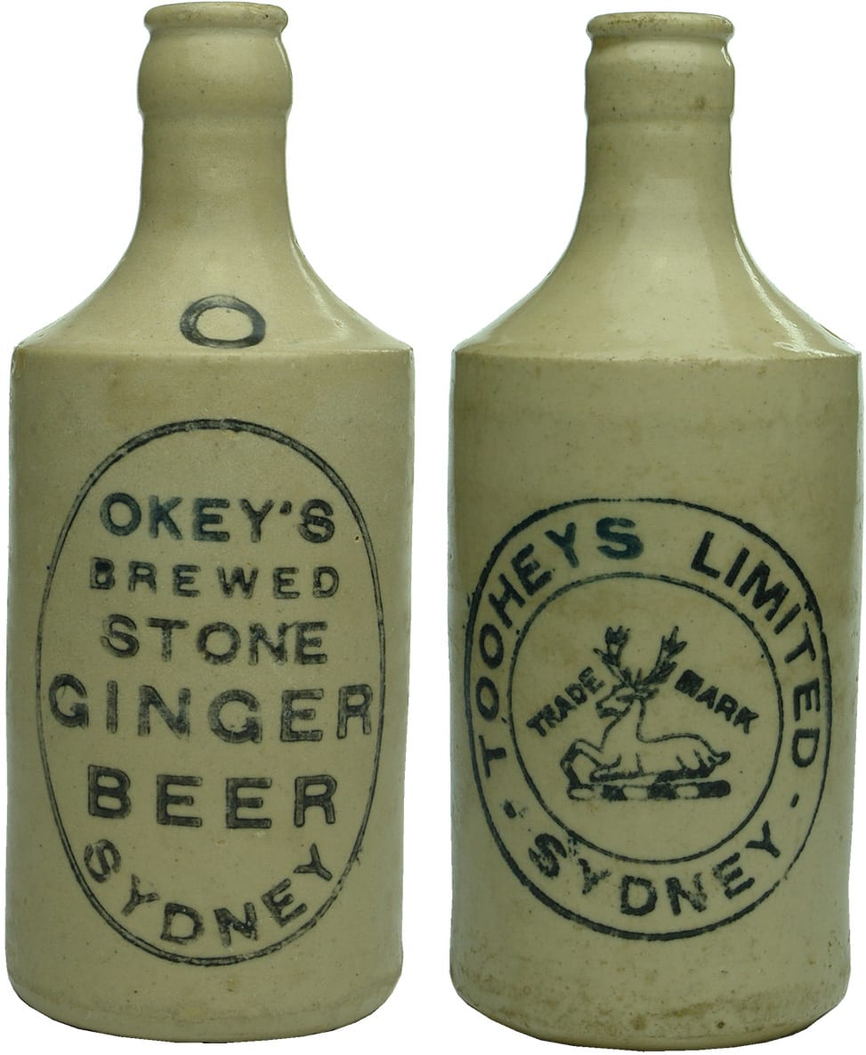 Collection Stoneware Antique Ginger Beer Bottles