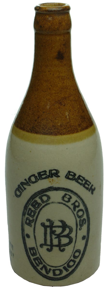 Reed Bros Bendigo Ginger Beer Stoneware Bottle