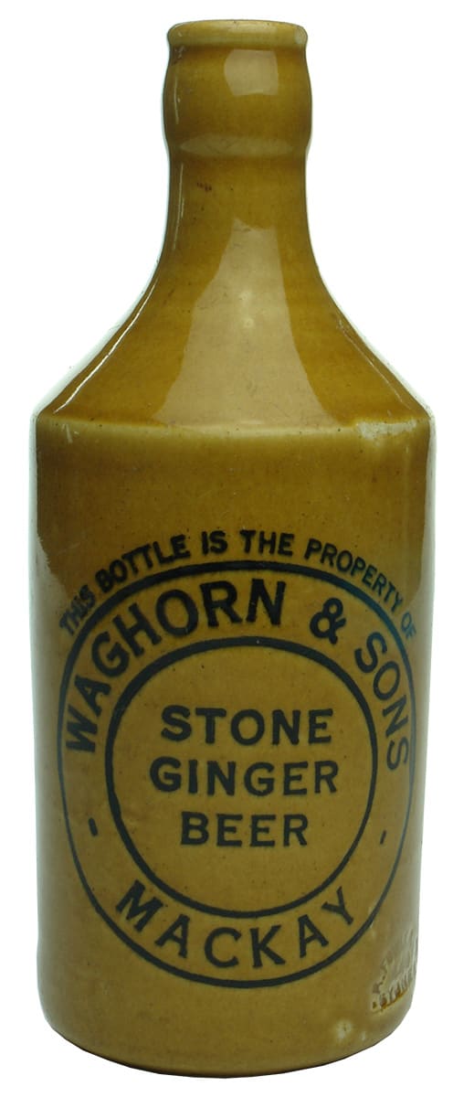 Waghorn Mackay Stone Ginger Beer Bottle