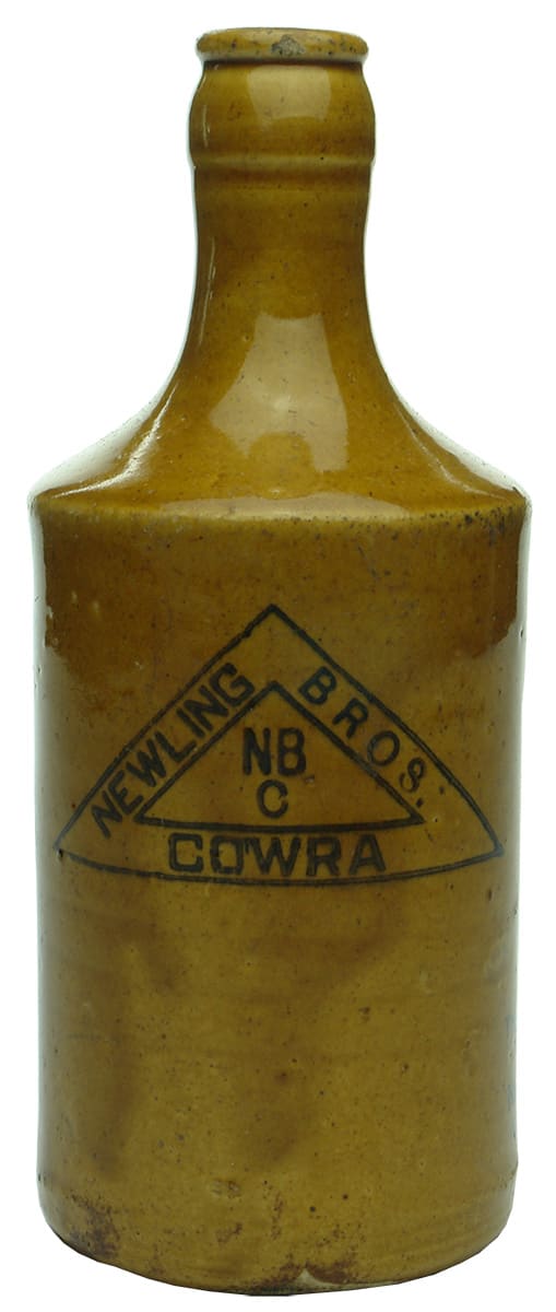 Newling Bros Cowra Stoneware Ginger Beer Bottle