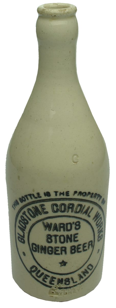 Gladstone Cordials Queensland Pottery Ginger Beer Bottle