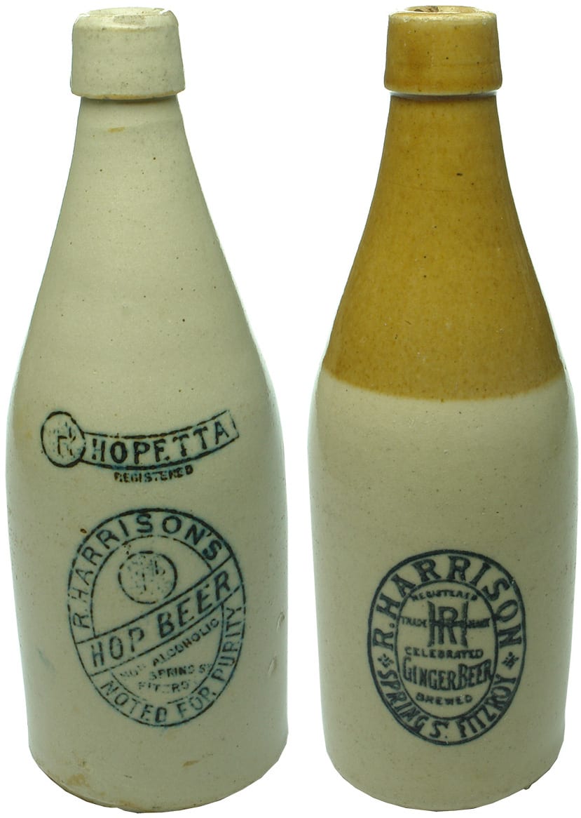 Collection Vintage Stoneware Ginger Beer Bottles