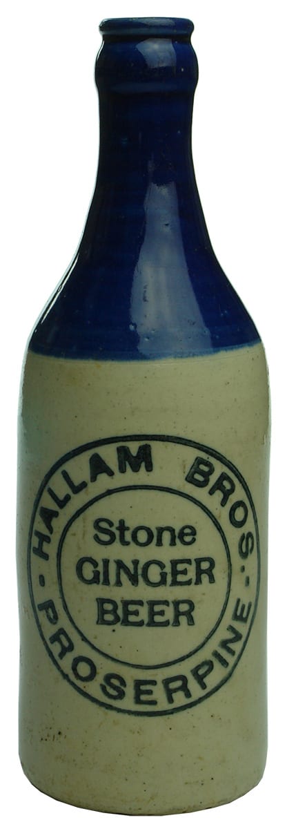 Hallam Bros Proserpine Stone Ginger Beer Bottle