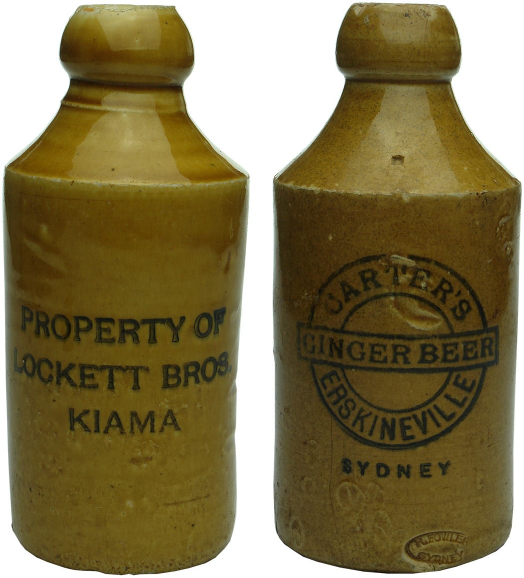 Collection Vintage Stoneware Ginger Beer Bottles
