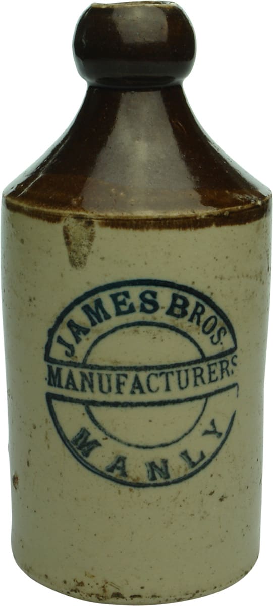 James Bros Manufactuers Manly Stoneware Ginger Beer