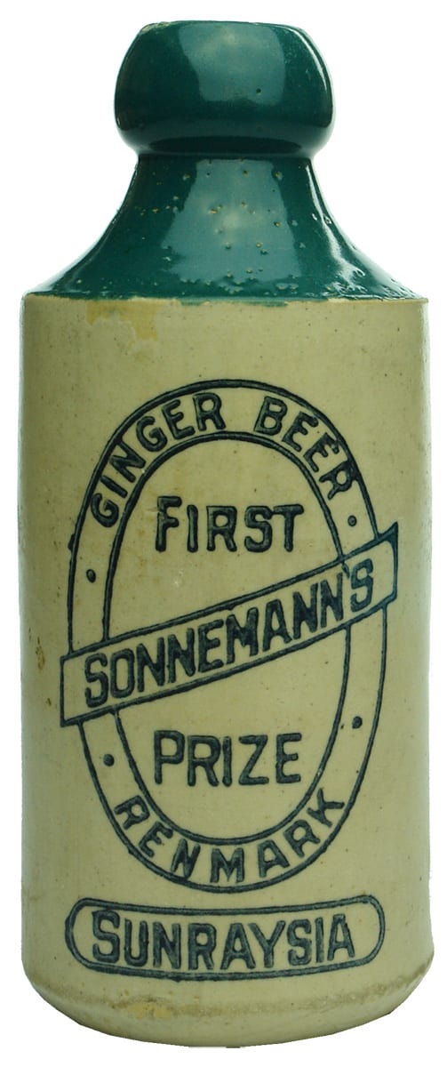 Sonnemann's First Prize Ginger Beer Renmark Bottle