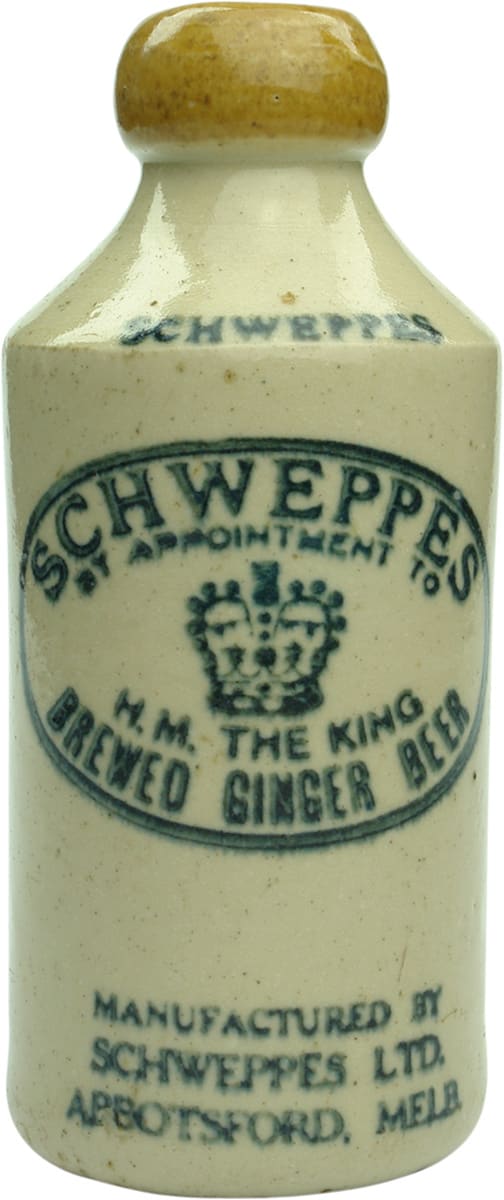 Schweppes Abbotsford Brewed Ginger Beer Crown Bottle