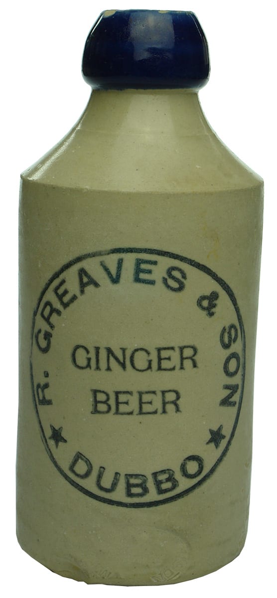 Greaves Ginger Beer Dubbo Stoneware Bottle