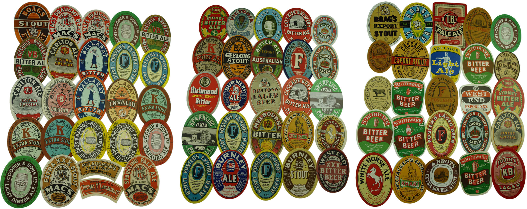 Collection Vintage Australian Beer Labels