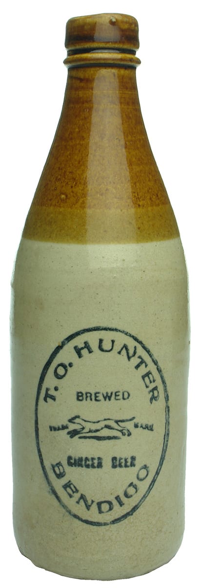 Hunter Bendigo Greyhound Stone Ginger Beer Bottle