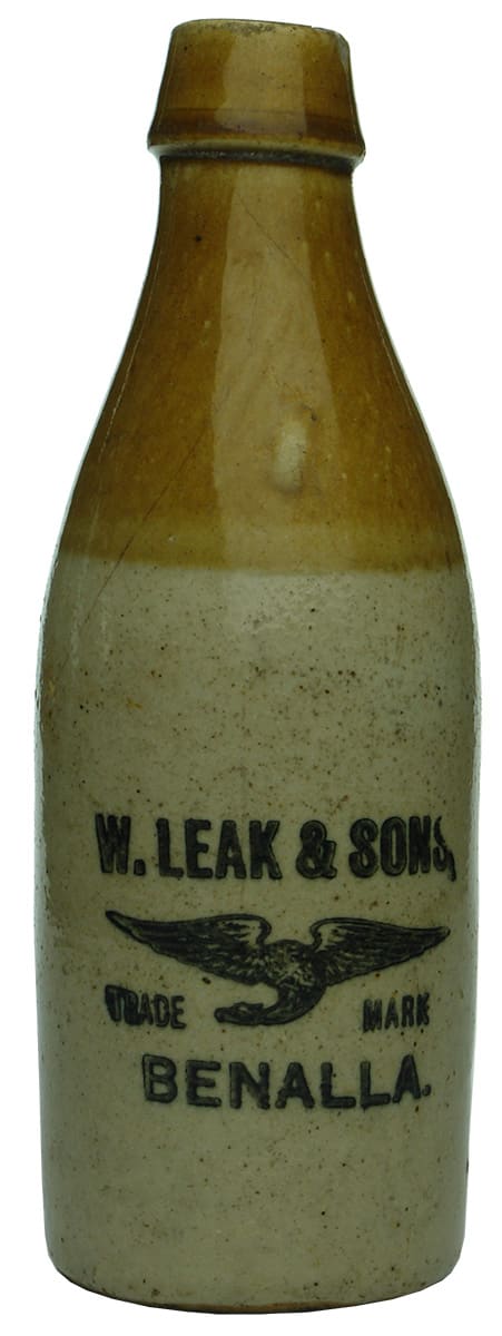 Leak Sons Benalla Eagle Stoneware Ginger Beer
