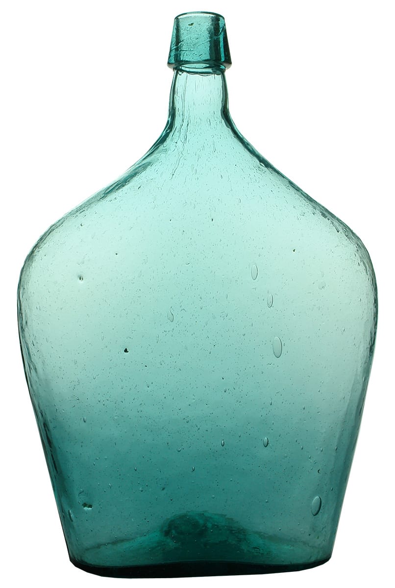 Deep Aqua Glass Demijohn Bottle