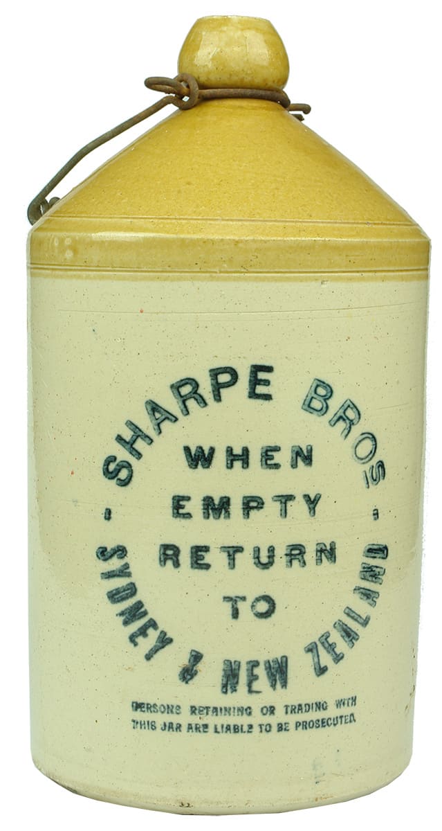 Sharpe Bros Sydney New Zealand Stone Demijohn