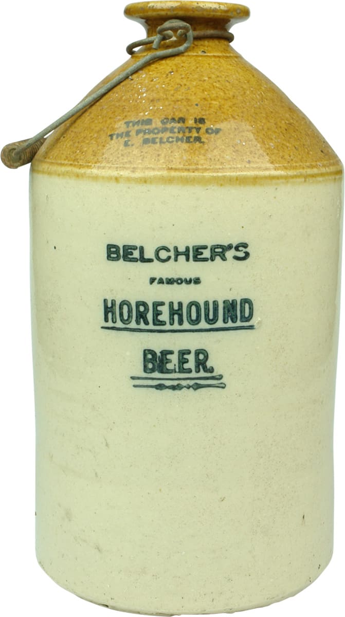 Belcher's Horehound Beer Stoneware Demijohn