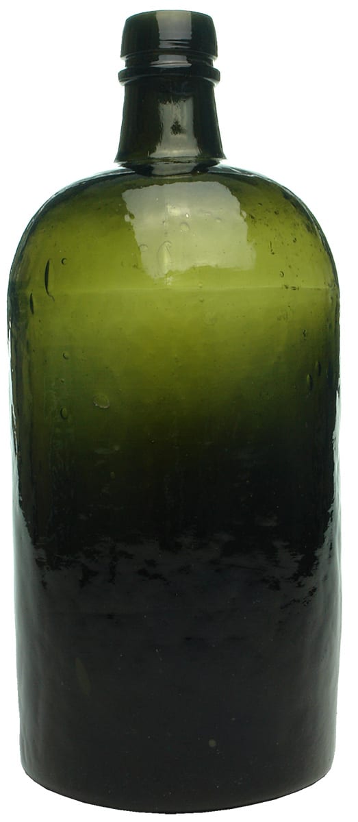 Black Glass Antique Lime Juice Bottle