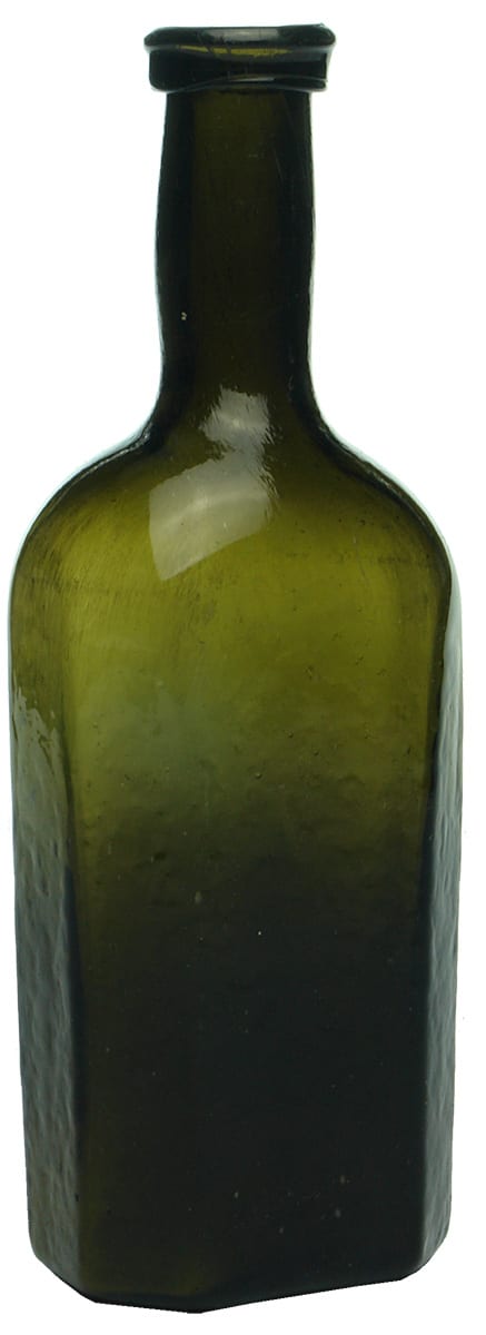 Octagonal Black Glass Utility Bottle