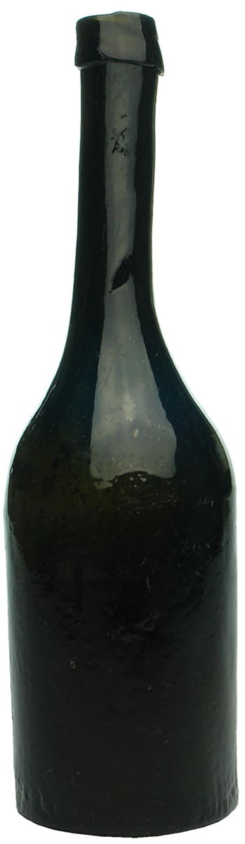 Antique Black Glass Cod Liver Oil Bottle