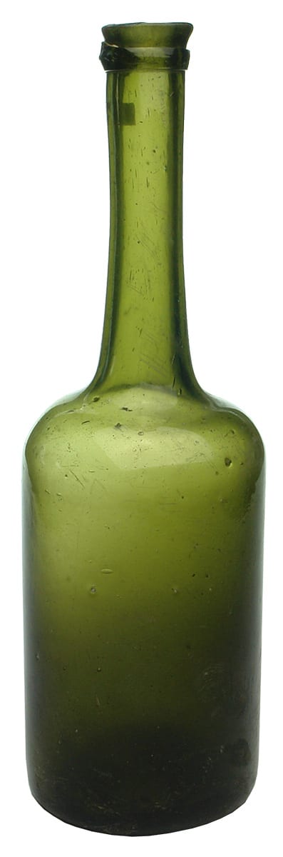 Antique Black Glass Pontil Bottle