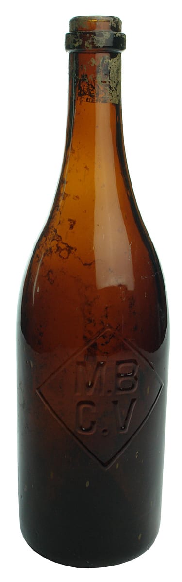 MBCV Diamond Amber Glass Beer Bottle