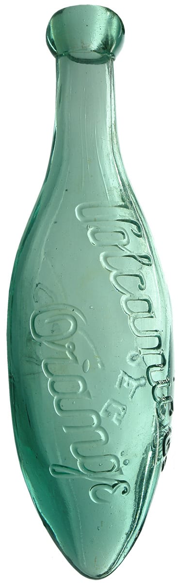 Volcanic Orange Antique Script Torpedo Bottle