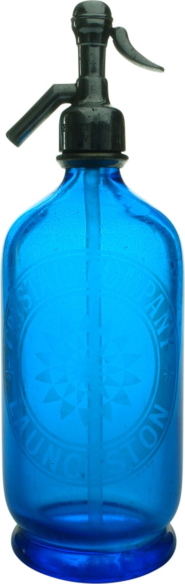 Crystal Company Launceston Blue Glass Soda Syphon