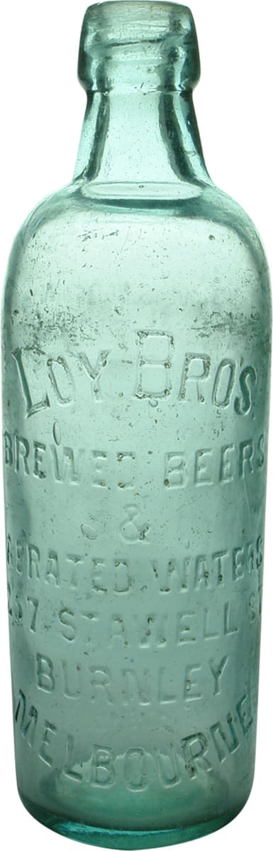 Loy Bros Brewed Beers Aerated Waters Burnley Bottle