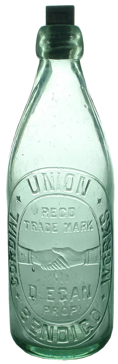 Union Cordial Works Egan Bendigo Bottle