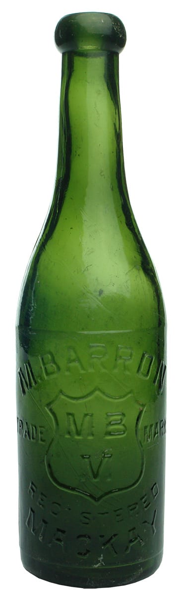Barron Mackay Green Blob Top Soda Bottle