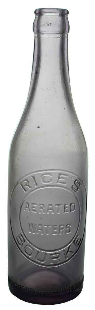Rices Bourke Amethyst Crown Seal Lemonade Bottle
