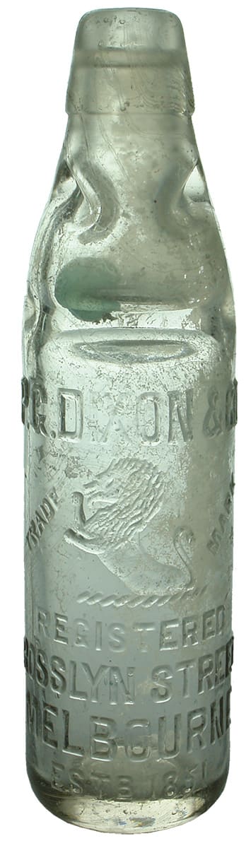 Dixon Melbourne Lion Antique Codd Bottle