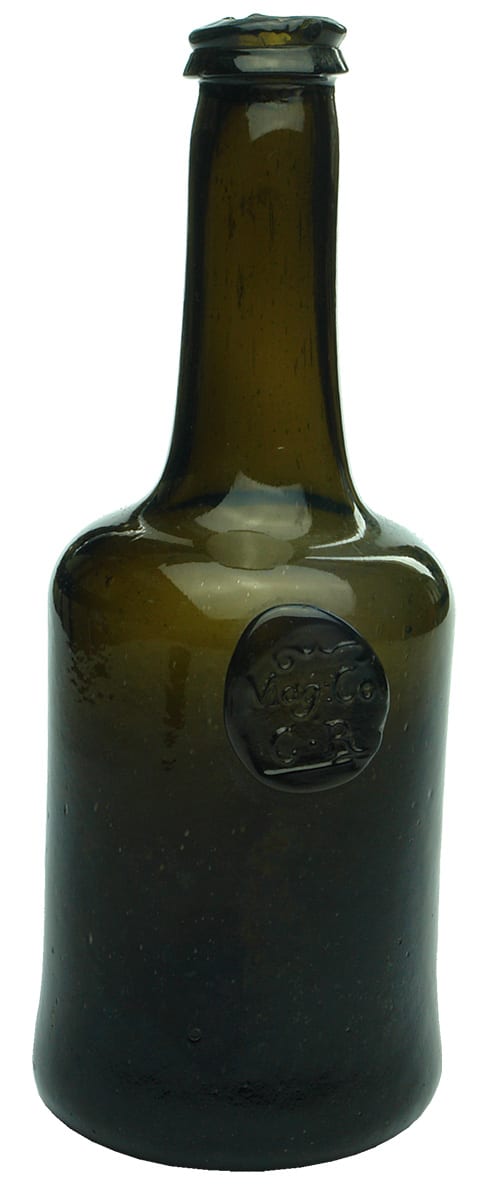 Magdalen College Common Room Black Glass Sealed Wine Bottle