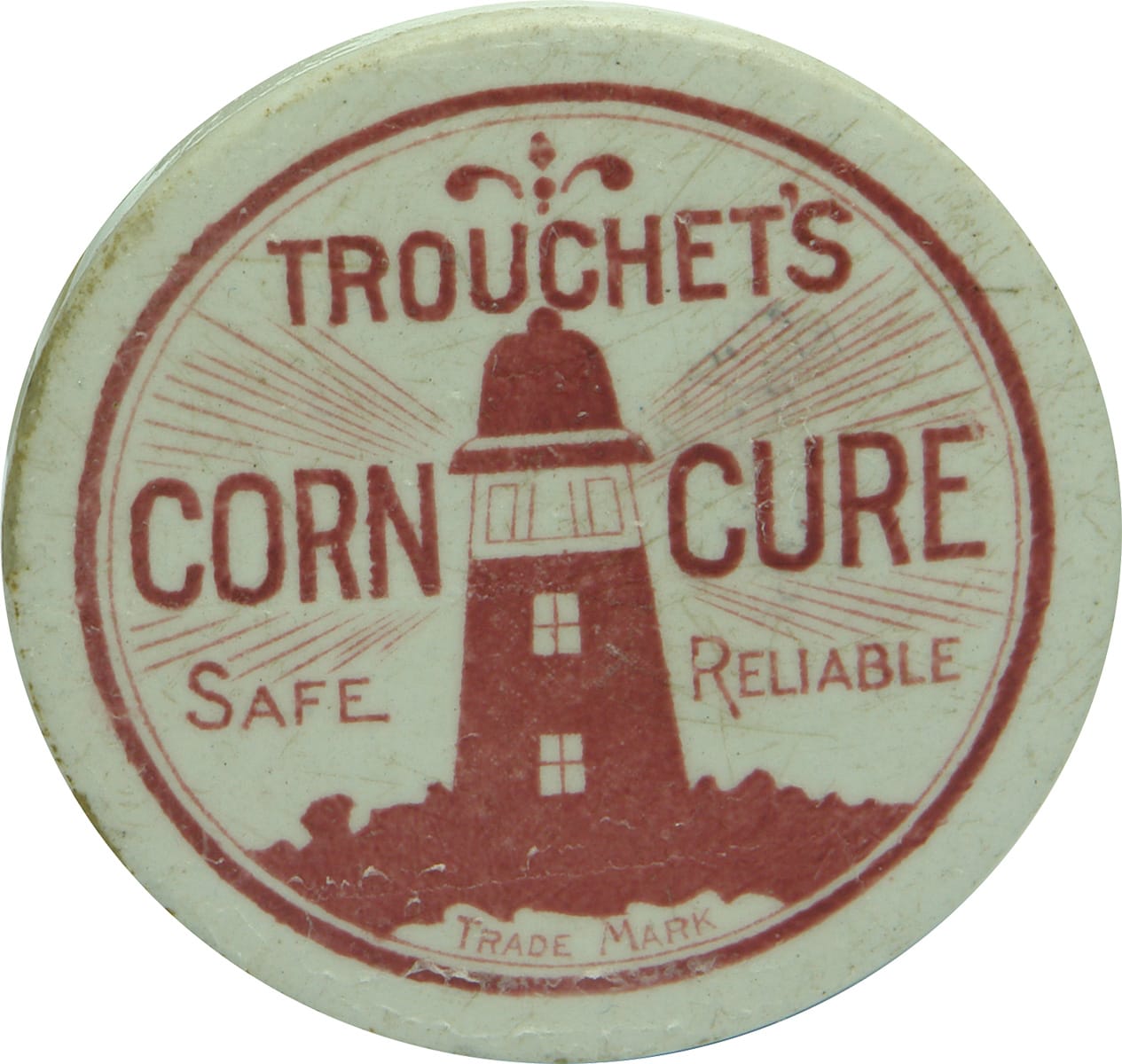 Trouchet's Corn Cure Lighthouse Pot Lid