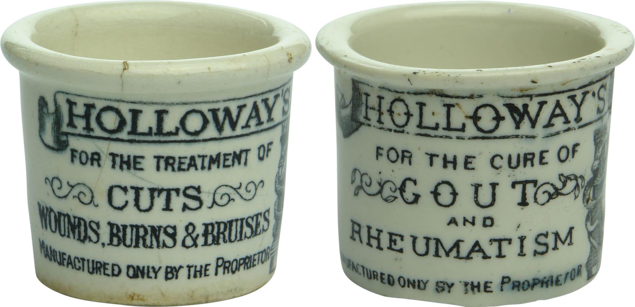 Collection Antique Holloways Ointment Pots