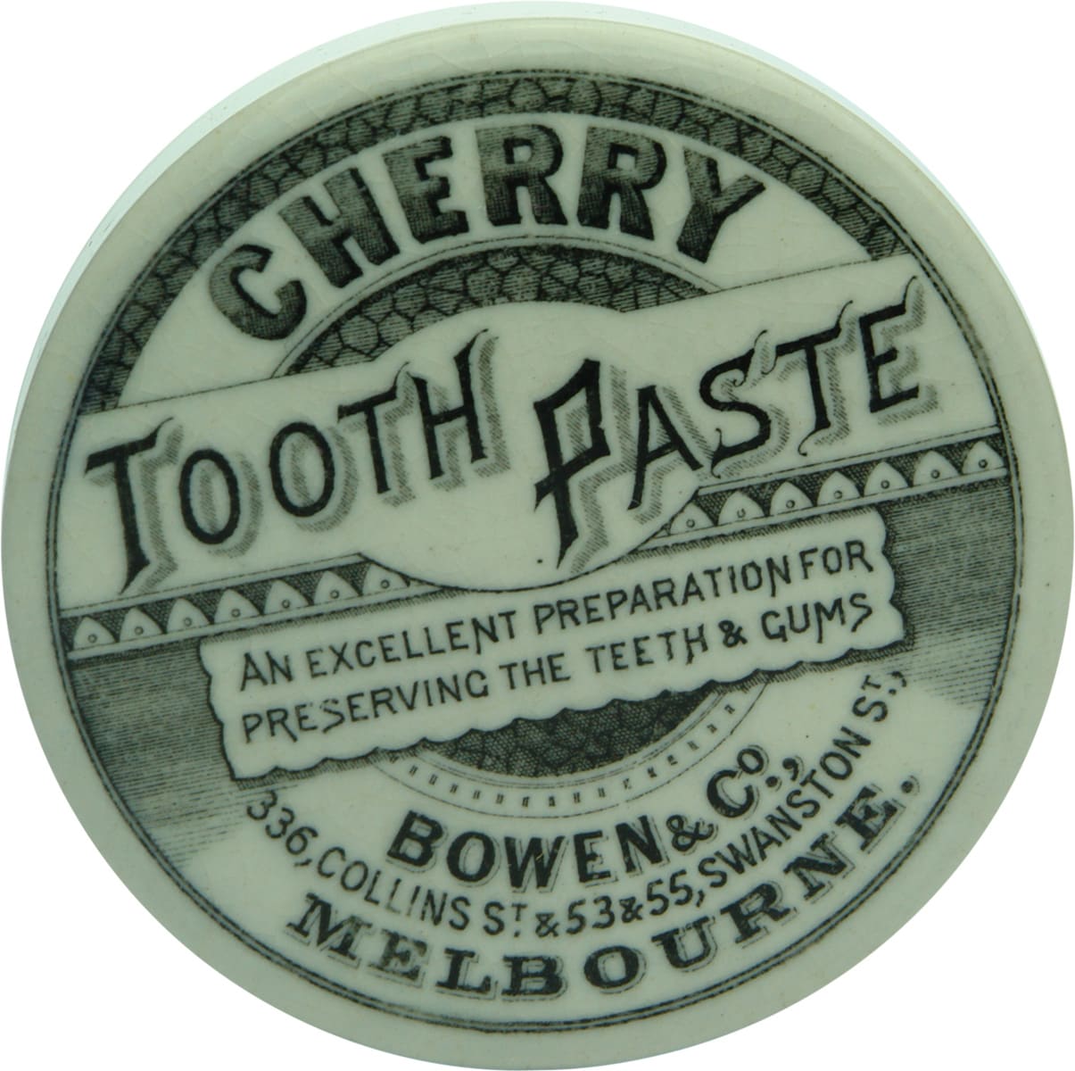 Bowen Melbourne Cherry Tooth Paste Pot Lid