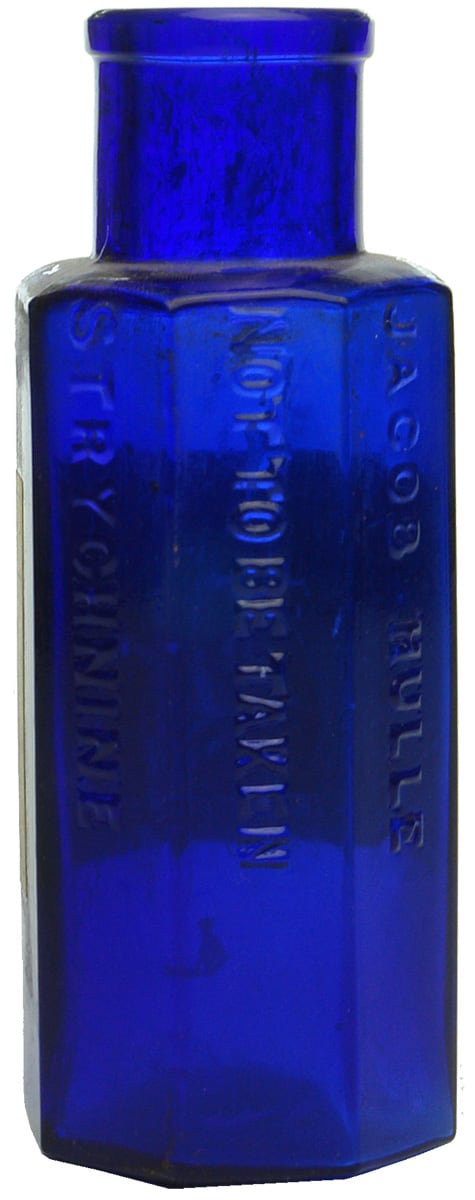 Jacob Hulle Strychnine Cobalt Blue Bottle