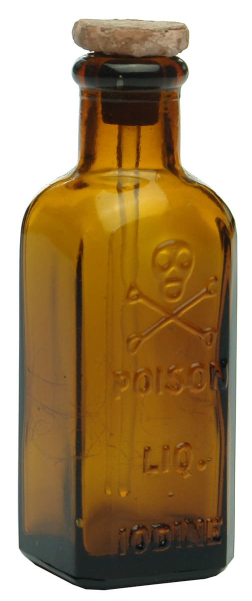 Poison Iodine Skull Crossbones Bottle