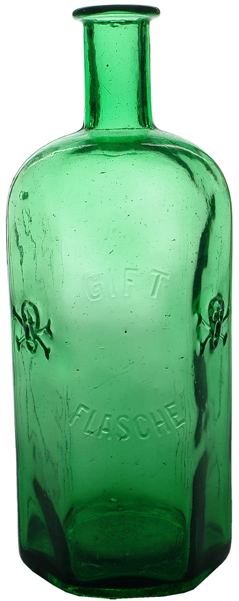 Gift Flasche Skull Crossbones Green Bottle