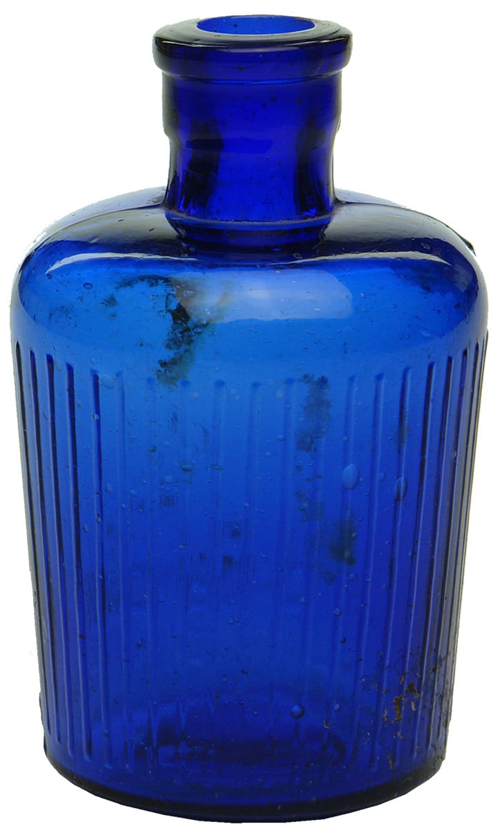 Cobalt Blue lined Japanese Lysol Bottle