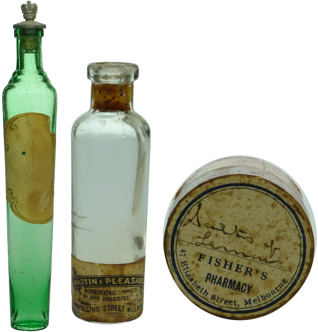 Collection Antique Bottles Cosmetics Pots