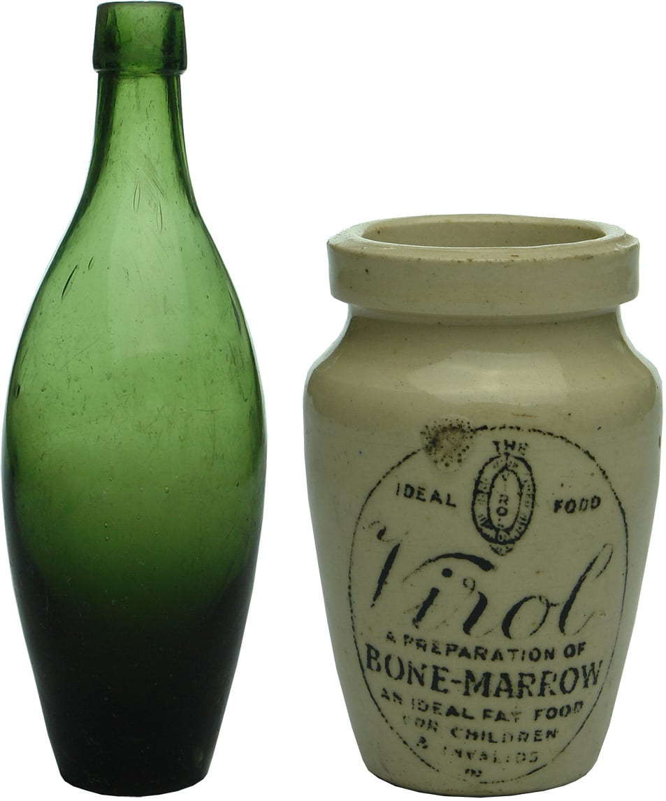 Collection Antique Bottles Jars