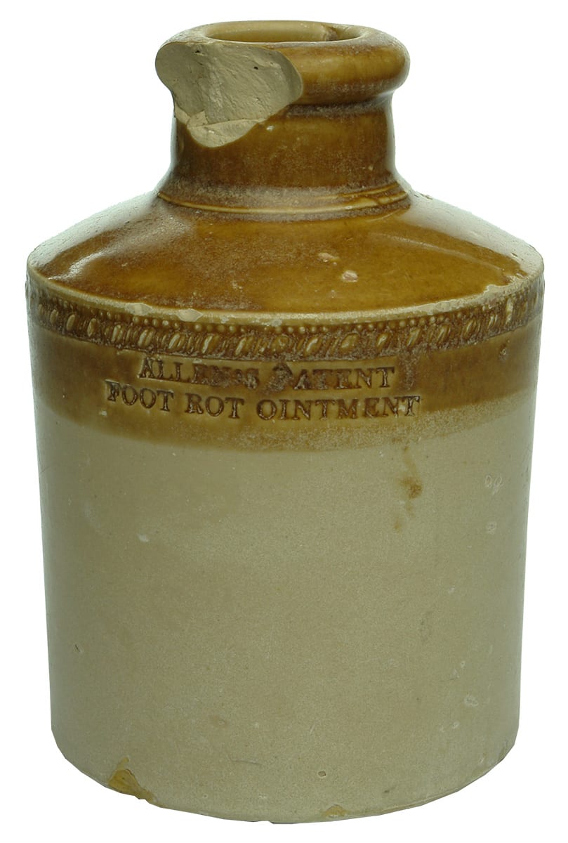 Allen's Patent Footrot Ointment Stone Jar