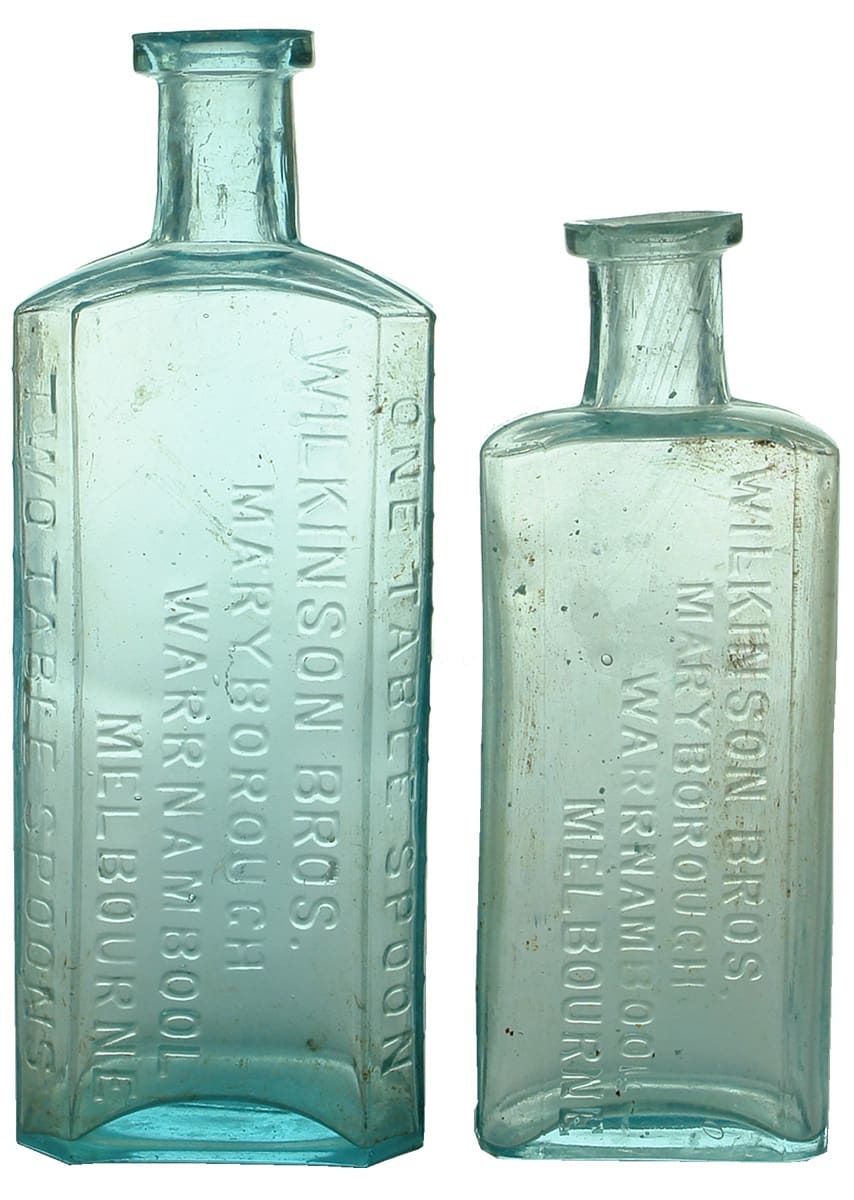 Wilkinson Maryborough Warrnambool Melbourne Glass Bottles