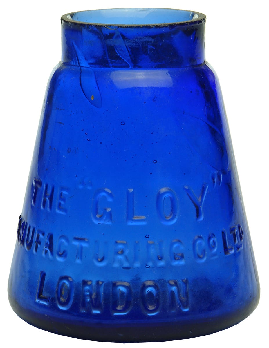 Gloy Manufacturing London Cobalt Blue Glass Bottle