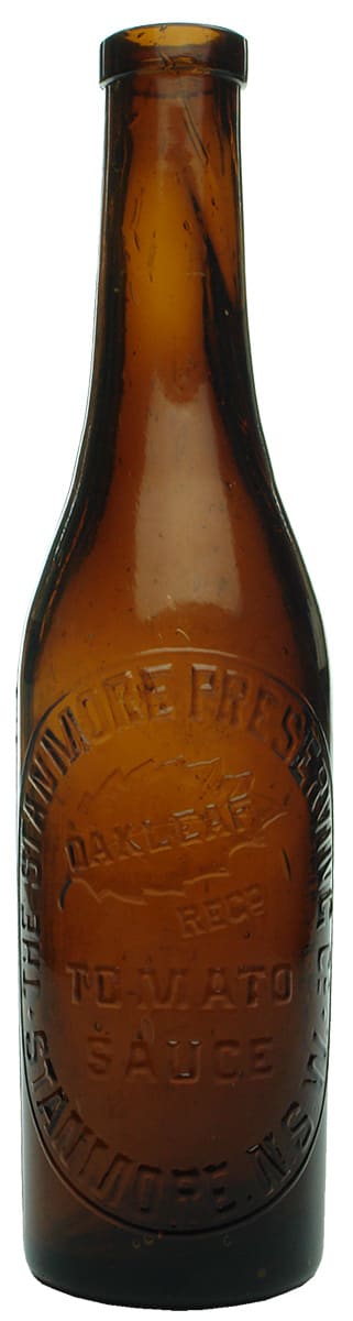 Stanmore Preserving Oakleaf Brown Glass Bottle