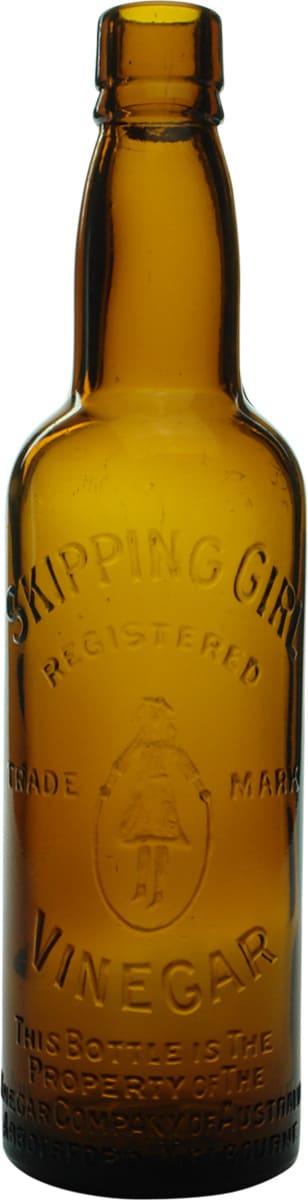 Skipping Girl Vinegar Abbotsford Brown Glass Bottle