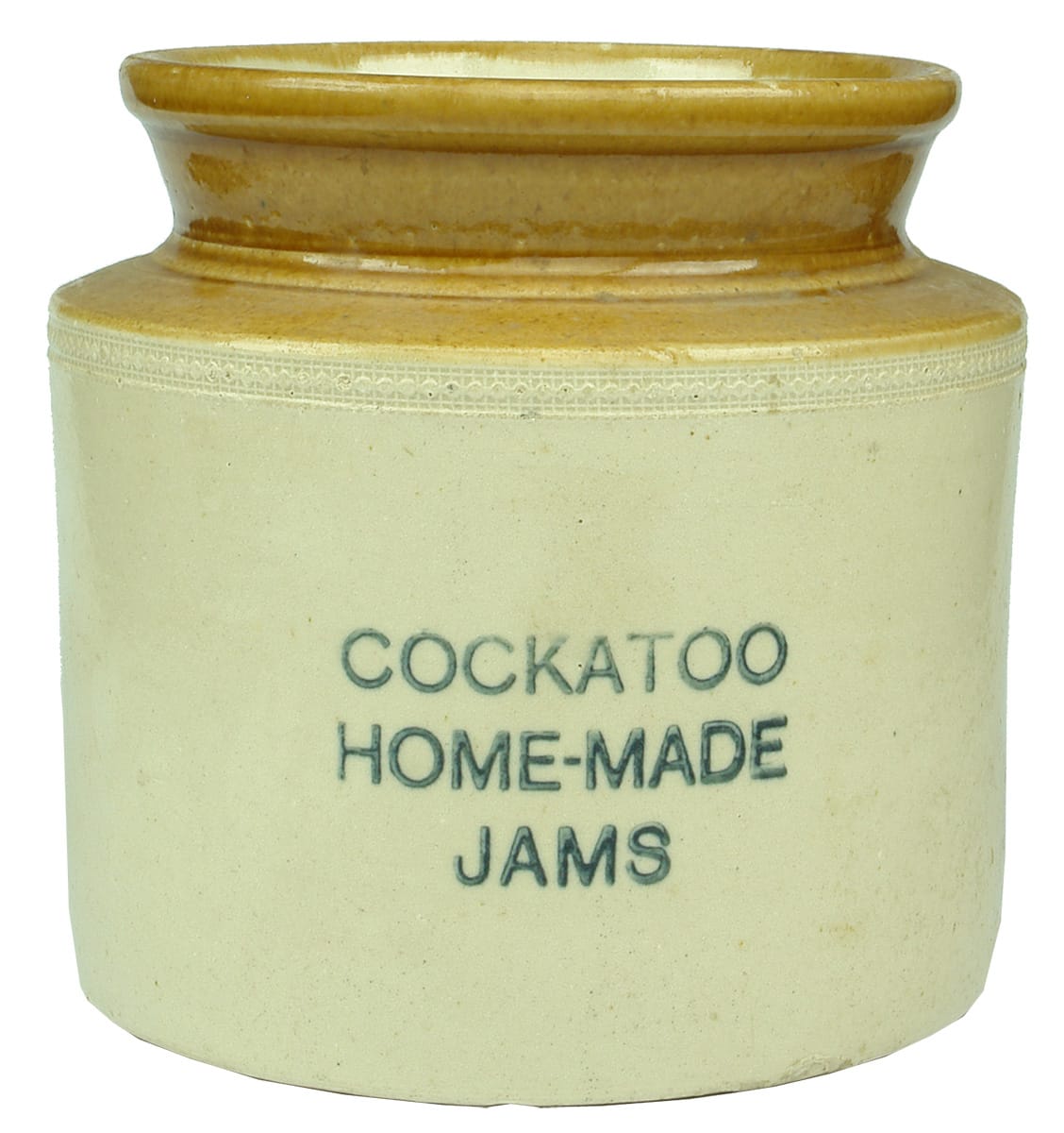 Cockatoo Home Made Jams Stoneware Crock