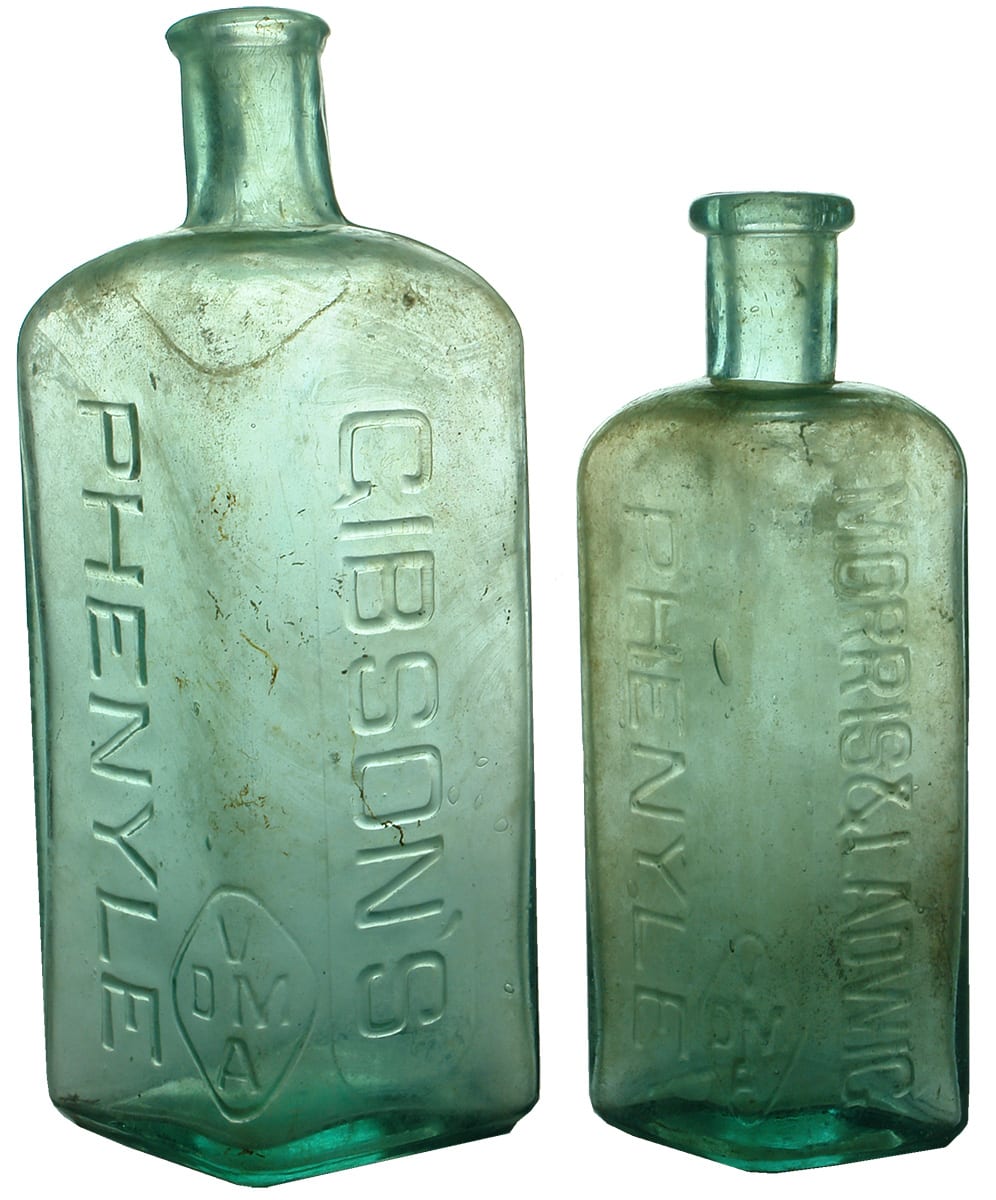 Collection VDMA Antique Phenyle Poison Bottles