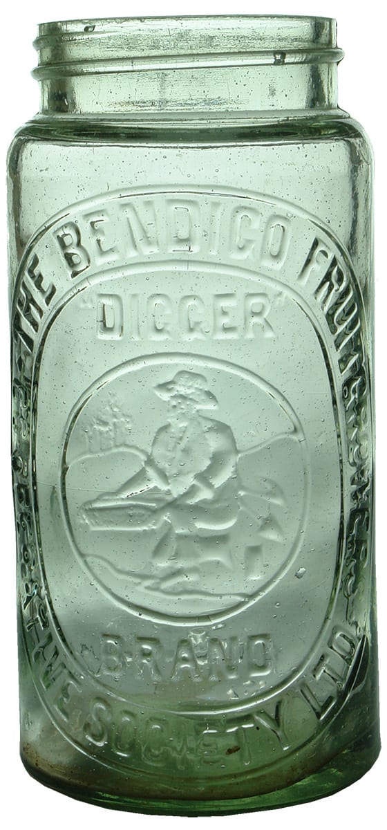 Bendigo Fruitgrowers Cooperative Digger Brand Jar