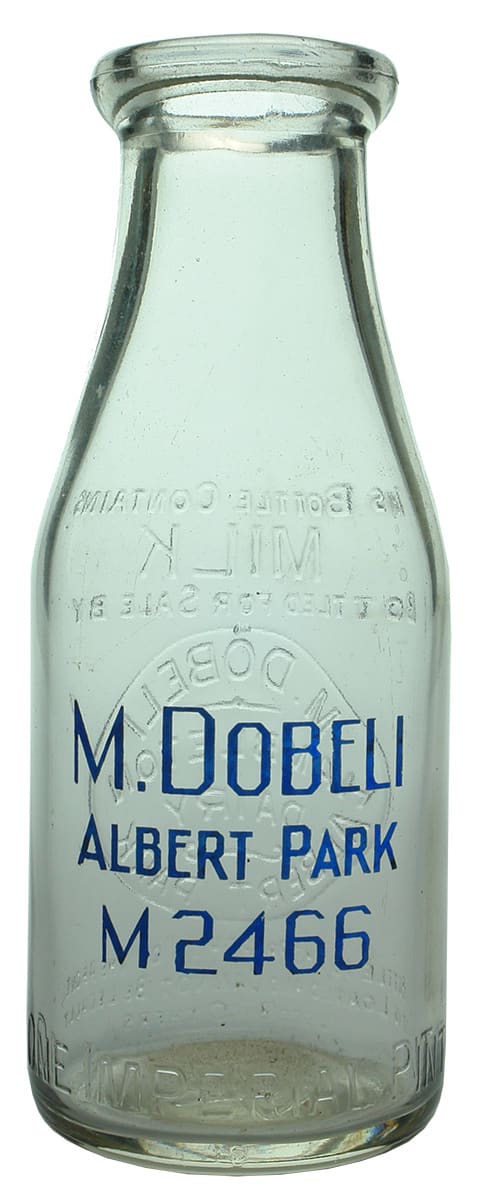 Dobeli Albert Park Pint Milk Bottle